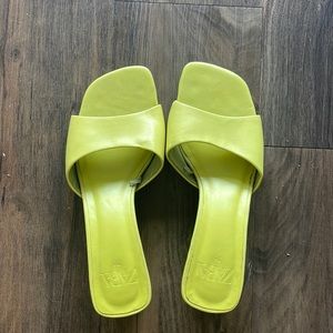 ZARA Neon green kitten heels